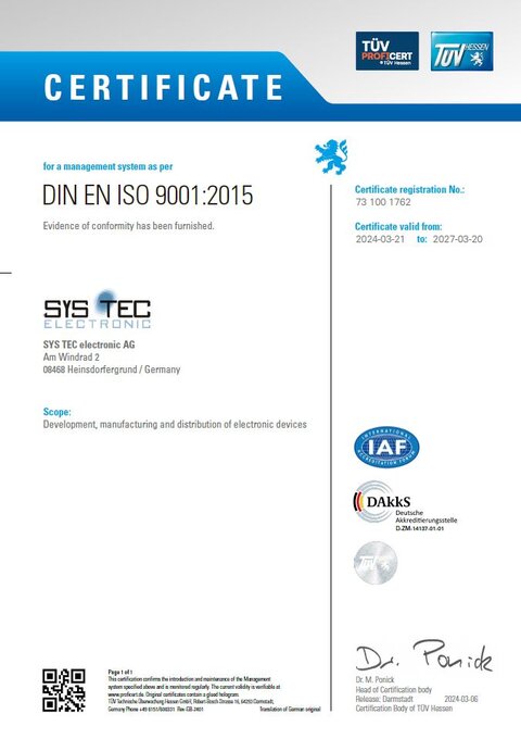 Certificate for Quality & Certification